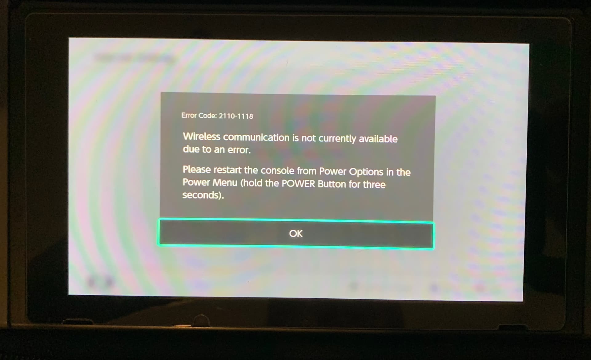 Switch Error 2110-1118, Wifi error - Nintendo Switch - TronicsFix