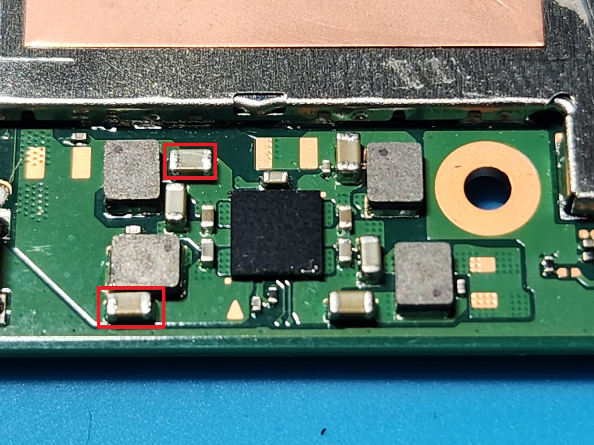 HAC-CPU-01 Shorted caps around max77812 - Nintendo Switch - TronicsFix