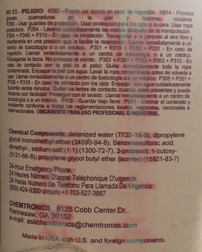 Chemtronics Label