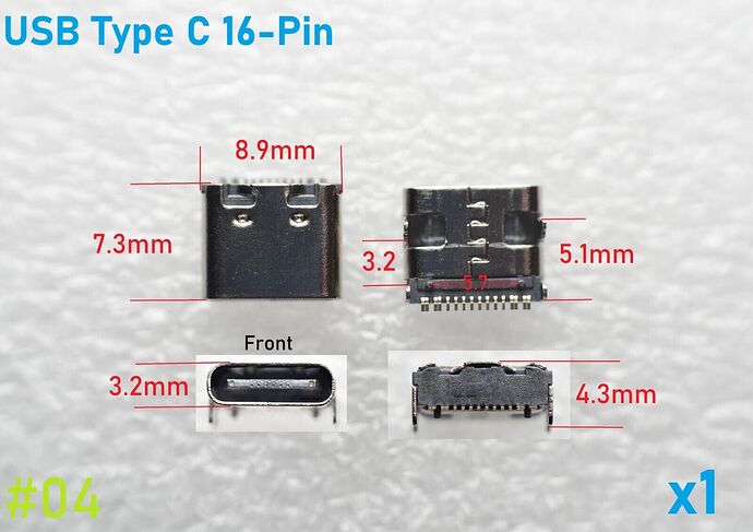 USB-C Port 16 Pin